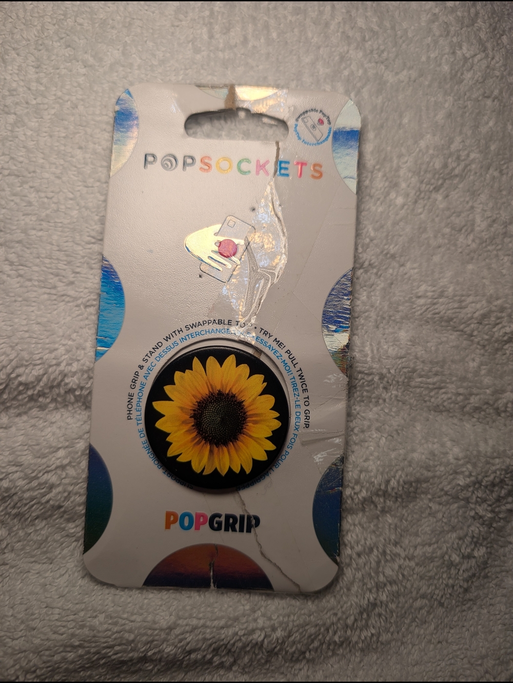PopSockets PopGrip Sunflower Phone Grip - Yellow, Black